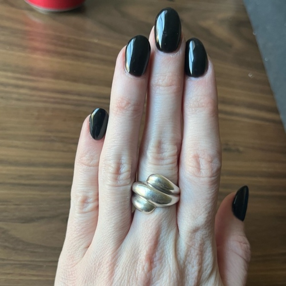 Vintage Sterling Silver Sculptural Dome Ring size 6.5-7 US